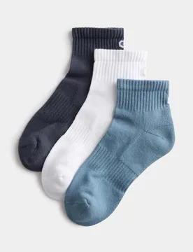 Pack Cotton Rich Quarter Socks Blue Mix female - Goodmove - FashionsVida
