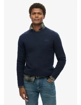 Maglione Essential Slim Fit Carbon Navy Marl S - Superdry - FashionsVida