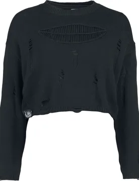 Gothic Strickpullover - The Void - S bis XXL - für Damen - Größe XL - schwarz - Frauen - female - Gothicana by EMP - FashionsVida