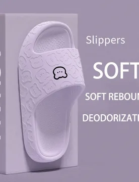 ASHALI Pantuflas ligeras y transpirables para mujer con patrón de oso lindo color púrpura, estilo minimalista, material EVA para interiores, estilo - Shein - FashionsVida
