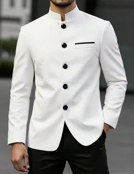 Blazer de traje elegante casual de un solo pecho para hombre, blanco de verano, estilo Old Money, para boda, uso diario, ocio, regalo, fiesta, vacacio - Shein - FashionsVida