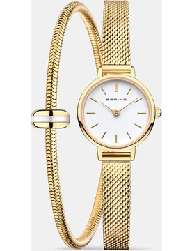 Set reloj de mujer Classic 11022-334-Lovely-1-G y pulsera de acero - Bering - FashionsVida