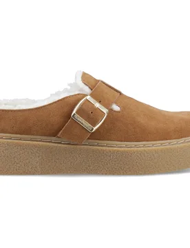 Blanche Fur Womens Mules Sandals Tan Leather - Size Uk 8 - Hush puppies - FashionsVida