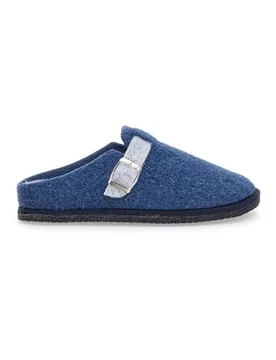 Pantofole Blu in Feltro con Fibbia e Plantare Estraibile 1 41 - GRAZIE - FashionsVida