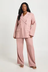 Womens Plus Oversized Horn Button Blazer - Dusty Pink - Size 20 Uk
