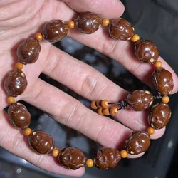 Natural Purple Gold Carved Money Rat Single-Loop , Fashion Accessory, Buddhist Bead Bracelet, Couple's Style
