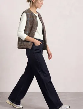 Teddy-Weste mit Zipper und Print female Braun - Street One - FashionsVida