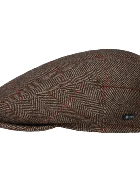Flat Cap with Checked Pattern by - beige - Unisex - Size: 56 cm - Lipodo - FashionsVida