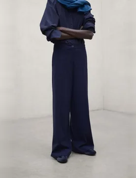 Pantalón recto de mujer con cierre de botón y cremallera - Ecoalf - FashionsVida