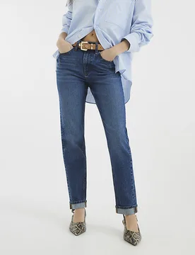 Womens Mom Jeans Blue Denim Sculpt Cotton - Size 6 Short - River Island - FashionsVida