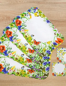 Platzsets + 6 Untersetzer "Wildblumen", 12er-Set - 3Pagen - FashionsVida