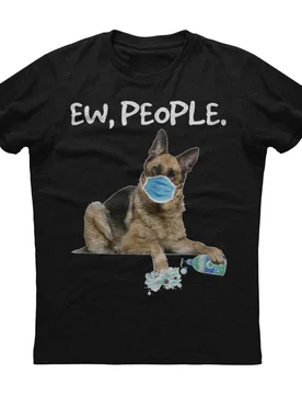 German Shepherd with Face Mask T-Shirt 100% Cotton O-Neck Summer Short Sleeve Casual Mens T-shirt Size S-3XL - Aliexpress - FashionsVida