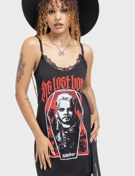 Gothic Kurzes Kleid - The Lost Boys - Boardwalk Cami Dress - XS - für Damen - Größe XS - schwarz - Frauen - female - Killstar - FashionsVida
