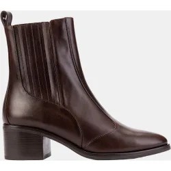 Botines de tacón de mujer de piel con cremallera