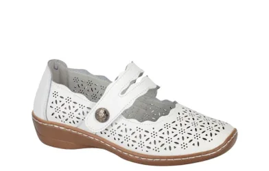 Jemima Womens Shoes - White Leather - Size Uk 3