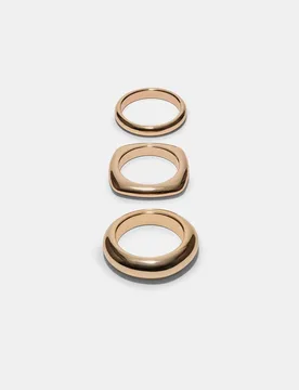 Set mit 3 starren Armreifen Goldfarben OS - Stradivarius - FashionsVida