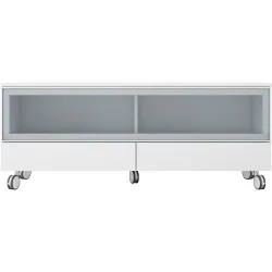 Mueble de TV con ruedas, 1 puerta de vidrio y 2 cajones Home