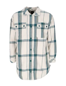 Camicia Manica Lunga Donna Hal Plaid Shacket White - Vans - FashionsVida