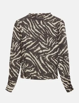 Langarmshirt aus Mesh Mehrfarbig 34 - Comma - FashionsVida