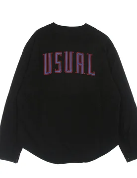 Camicia Manica Lunga Uomo Home Run L/s Shirt Black - USUAL - FashionsVida