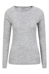 Women's Thermal Base Layer Lightweight Merino Top in Light Grey Size: 12 - Light Grey - Size: 12