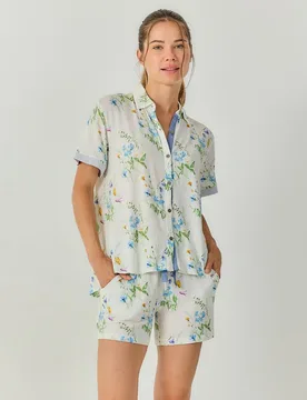 J&J Brothers - Pijama mujer modal manga corta estampado floral - J&J Brothers - FashionsVida