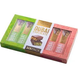 Estuche 6 chocolatinas Dubái de chocolate con leche