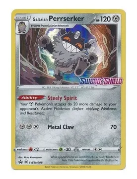 Pokemon Sword & Shield Promo SWSH008 Galarian Perrserker - Pokémon - FashionsVida