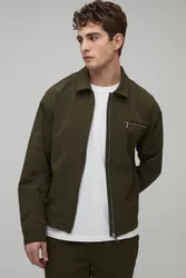 Herren Regular Technical Zip-Tasche Overhemd Khaki Größe Small