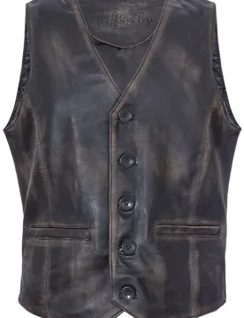 Mens Tan Waistcoat - Black - Size Small - Infinity Leather - FashionsVida