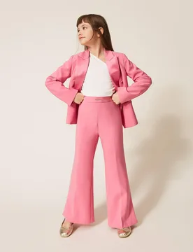 Pantalon évasé en crêpe avec fentes - TWINSET - FashionsVida