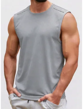 Camiseta de tirantes deportiva de verano para hombres, chaleco minimalista de moda para fitness y running al aire libre - Shein - FashionsVida