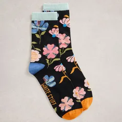 Womens Floral Organic Ankle Socks