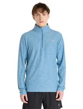 T-shirt à Manches Longues Avec Demi-zip Space Dye Blue L - New Balance - FashionsVida