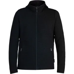 Man hfull zip camisa montaña manga corta hombre Negro (L)