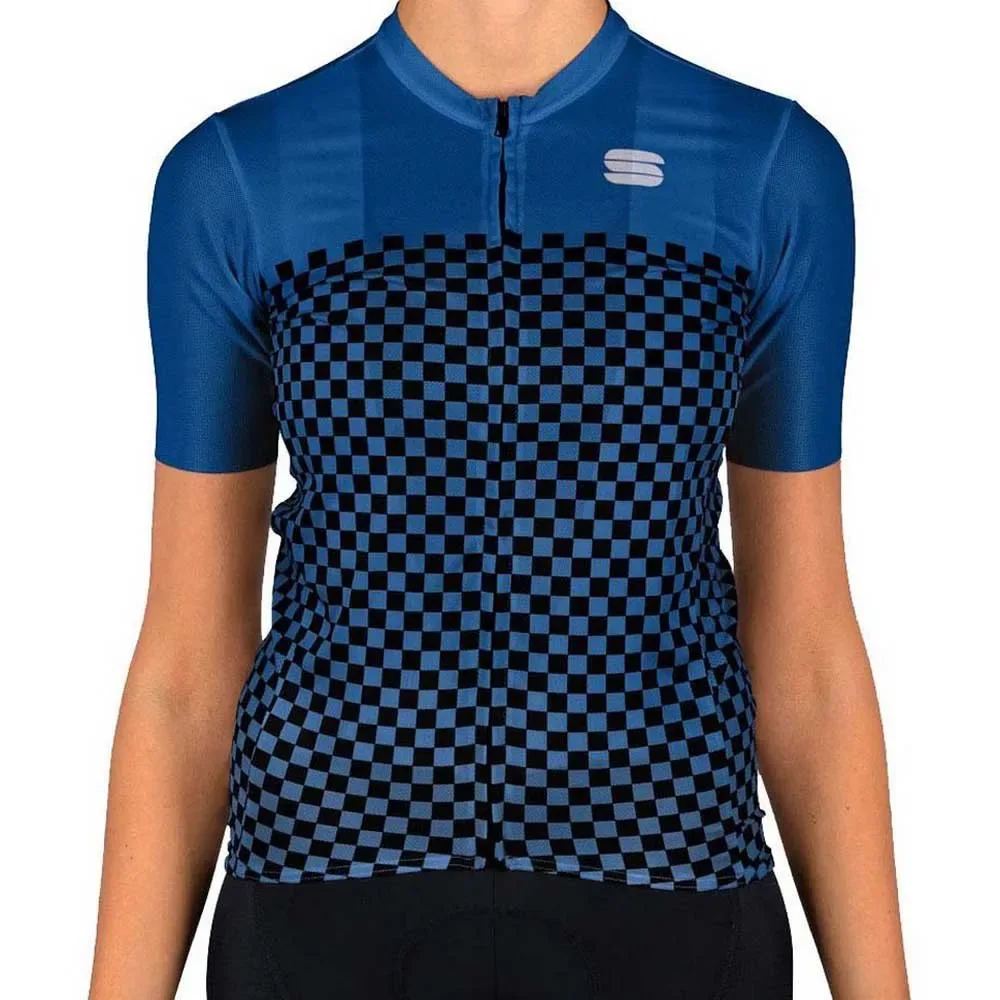Maglia A Maniche Corte Checkmate Blue Ceramic - Sportful - FashionsVida
