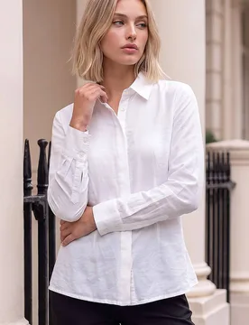 Women's Textured Seam Detail Shirt in Ivory Size: 12 - Ivory - Size: 12 - Dusk - FashionsVida