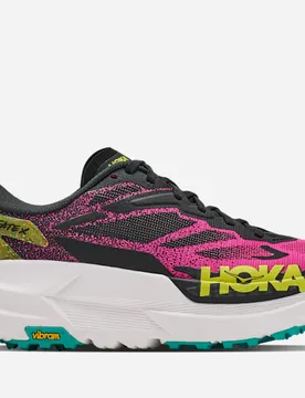Women's Mafate X Trail Shoes in Black/Neon Dragonfruit, Size 4 - HOKA - FashionsVida