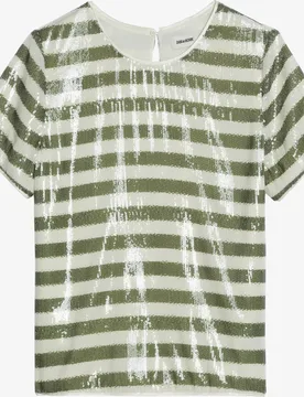 Zadig & Voltaire - Top de mujer con lentejuelas y mangas abullonadas - Zadig & Voltaire - FashionsVida