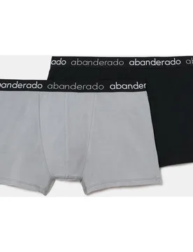 Pack de dos boxers de hombre de algodón elástico logo cintura - Abanderado - FashionsVida