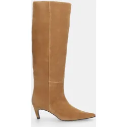 Bota de mujer en serraje con tacón forrado