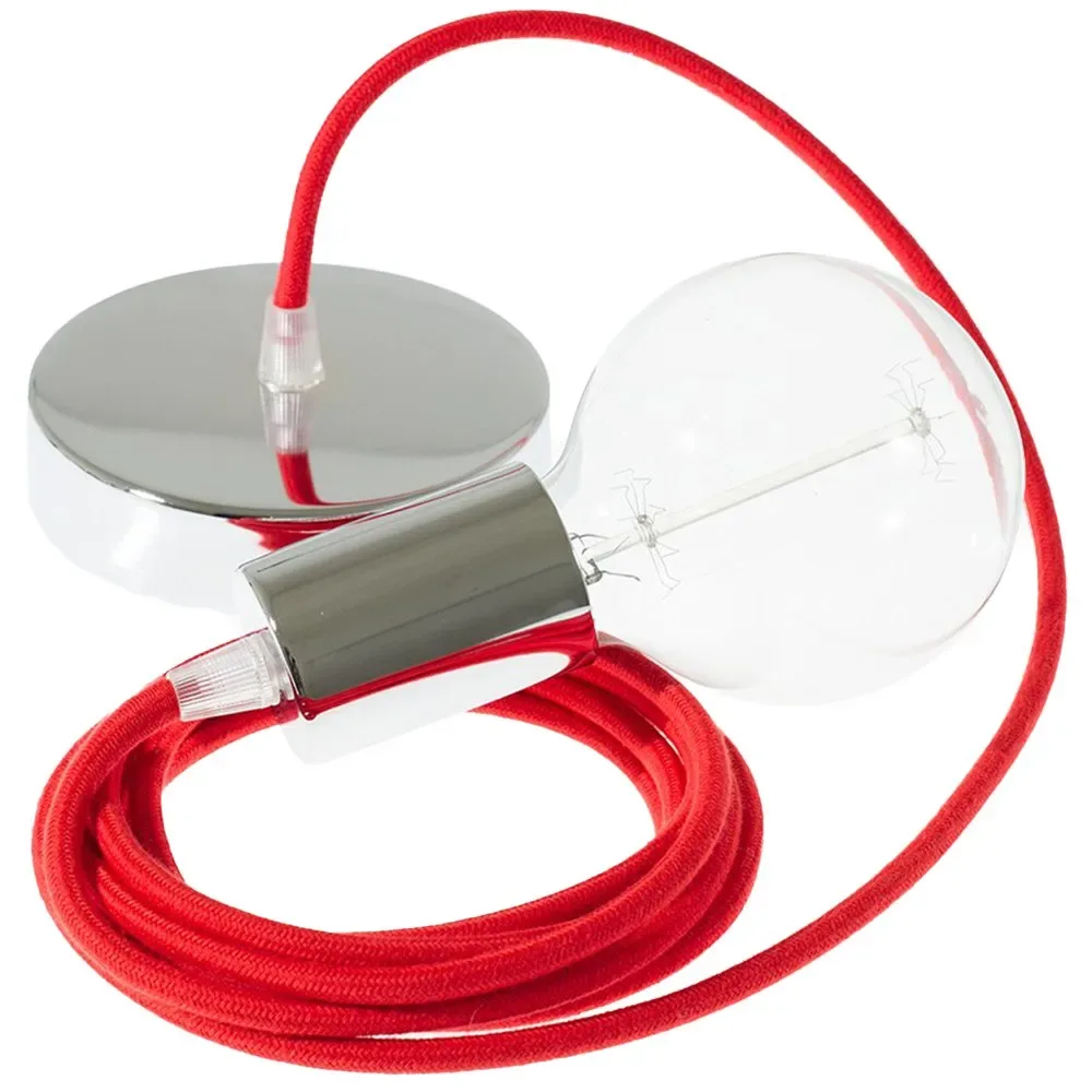 Cables Suspension Luminaire Rc35 2 M Diy Fire Red / Chrome Plated One Size - Creative - FashionsVida