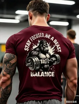 Summer Fitness Men's T-shirt - 3D Cool Big Gorilla Print Short-Sleeved Casual Fashion Fun Pattern Round Neck Hoodie - Aliexpress - FashionsVida