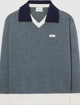 Jersey de punto de mujer oversize con cuello doble contraste - CLAUDIE PIERLOT - FashionsVida