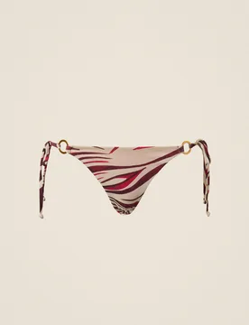 Slip brésilien de bain avec lacets et imprimé - TWINSET - FashionsVida