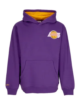 Felpa Cappuccio Uomo Nba Premium Fleece Vintage Logo Hoodie Ervin Johnson Loslak Purple - Mitchell & Ness - FashionsVida