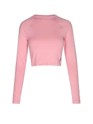 T-shirt manches lgues coupe courte rose L