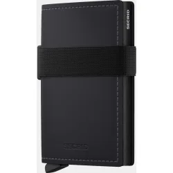 Tarjetero con banda elástica negra y con protección RFID en color negra de hombre