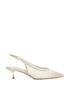 Wide Fit Embellished Stiletto Court Shoes Gold female - Dune london - FashionsVida