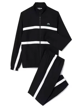 Survêtement Diamond-effect Taffeta Black / White Sencha M - Lacoste - FashionsVida